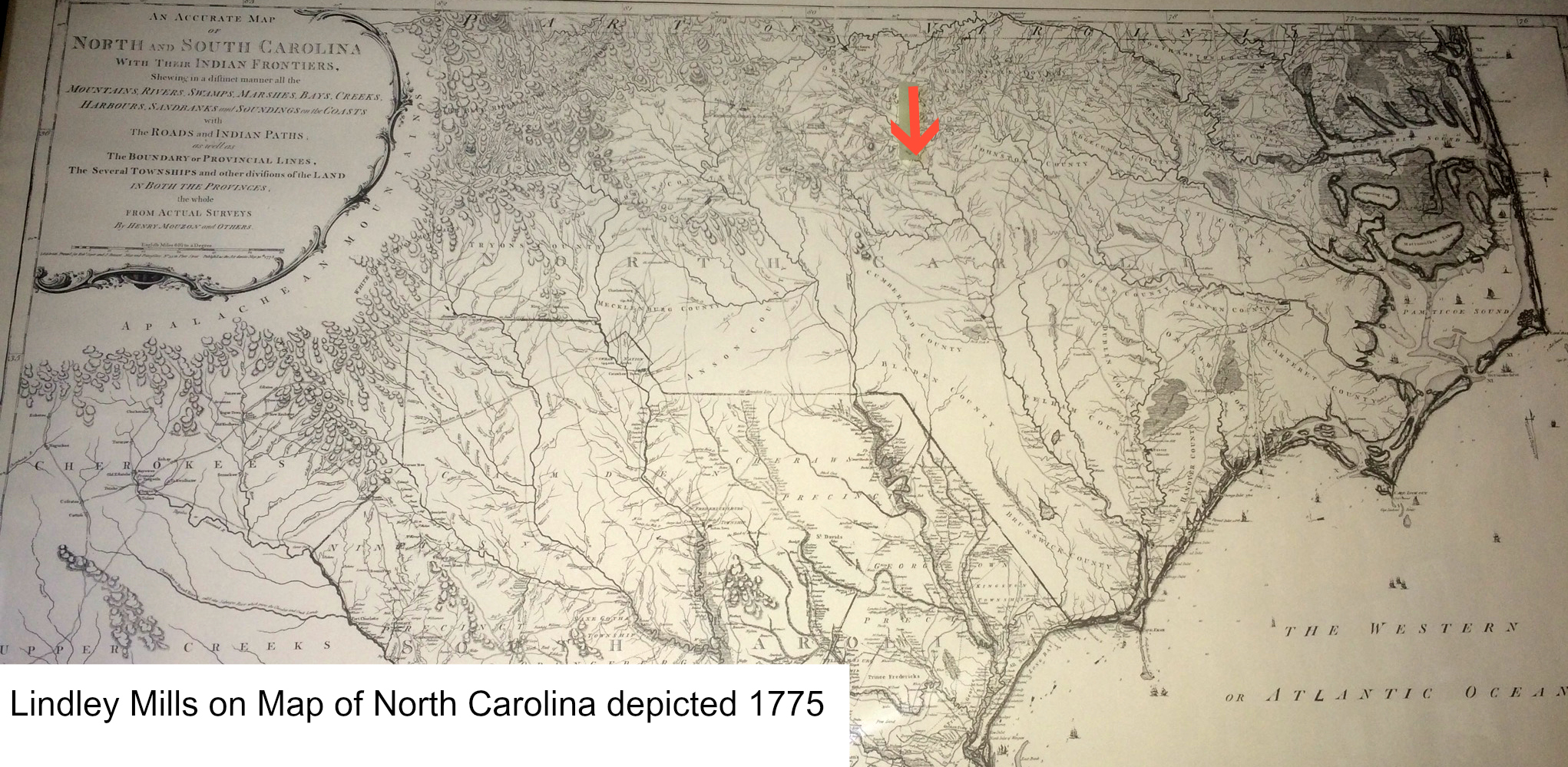 North Carolina early 1775 Map